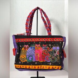 Laurel Burch CAT PRINT TOTE BAG LB7912 NEW NWT